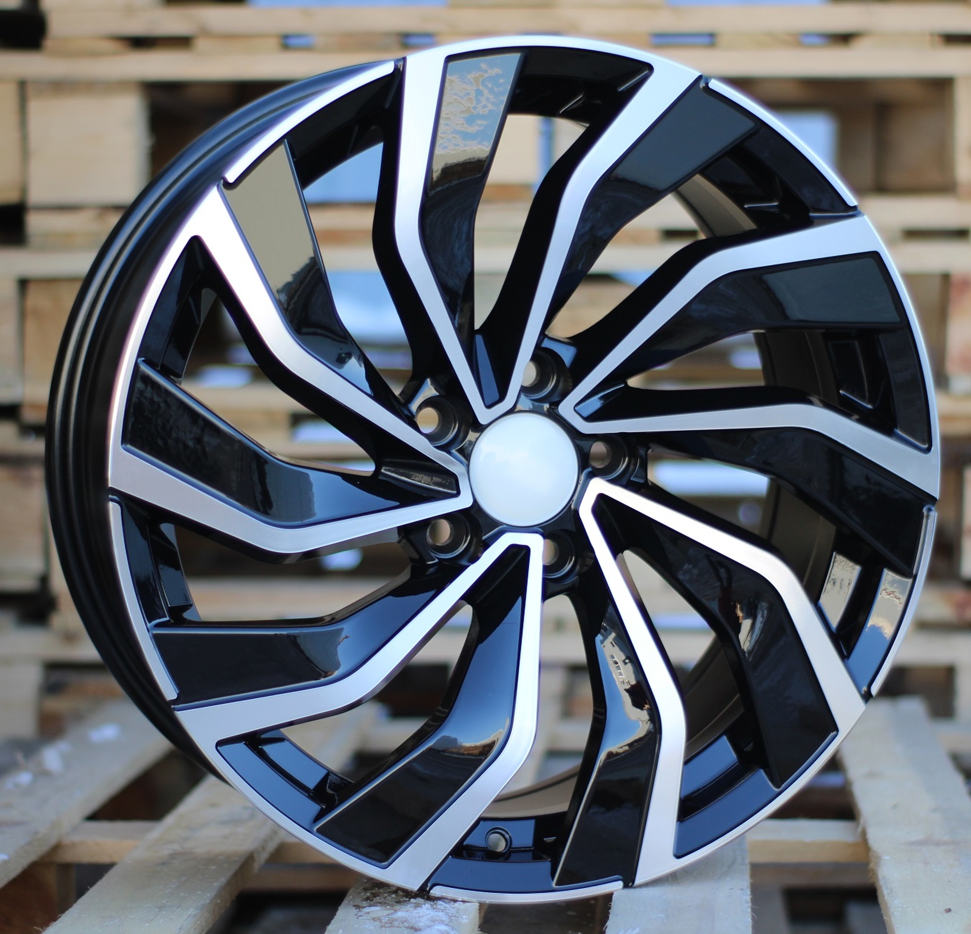 R17x7.5 5X100 ET 45 57.1 B5780 Black Polished (MB) For VW