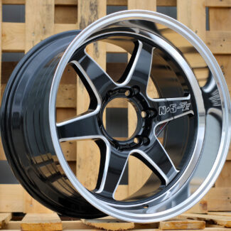R18x10.5 6X139.7 ET 12 106.1 D1668 Black+Polished Lip (BLPL) For RACIN (K3) (Milling)