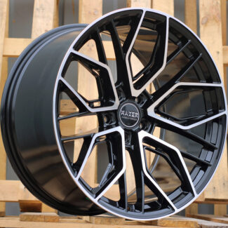 R19x9.5 5X112 ET 20 66.5 HX015F (3S5981) Black Polished (MB) For HAXER (K4) (HYBRID FORGED)