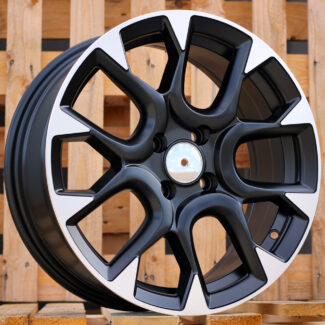 R16x6.5 4X98 ET 35 58.1 B1675 Black Polished Half Matt (MBHM) For FIAT (Z1) (ABARTH Style)