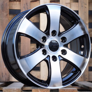 R16x7 5X114.3 ET 45 66.1 BK747 Black Polished (MB) For OPEL (L2) (Vivaro/Renault Trafic (max 1400kg)