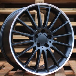 R18x8 5X112 ET 45 66.6 A1020 (SSA05) Black Half Matt+Polished Lip (BLHMPL) For MER (Z1+Z2) (Rear+Front)