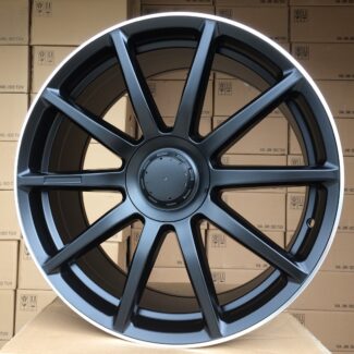R20x9.5 5X112 ET 38 66.6 BK913 Black Half Matt+Polished Lip (BLHMPL) For MER (K4+K2) (Rear+Front)