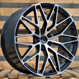 R21x9.5 5X130 ET 46 71.6 FB1705 Black Polished (MB) For PORCH (K7) (FORGED (Rear+Front)