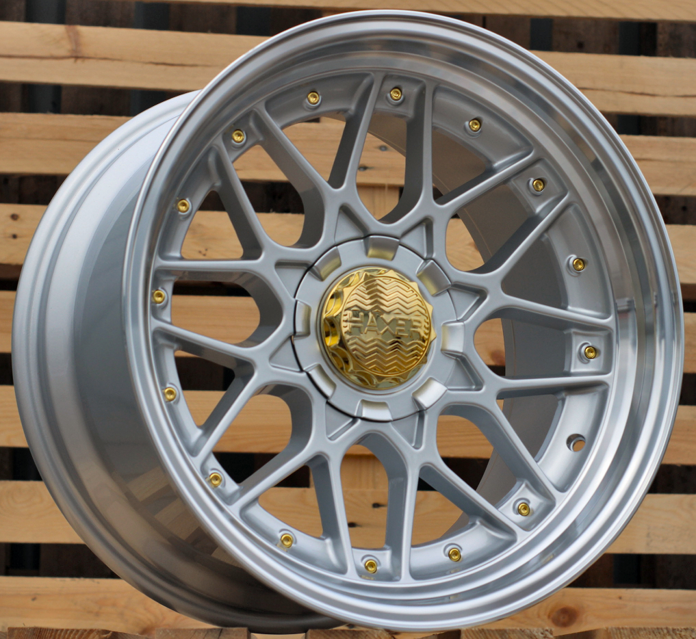 R15x8 8X100/114 ET 30 73.1 HX025 (LU1879) Silver+Polished Lip (SP) For HAXER