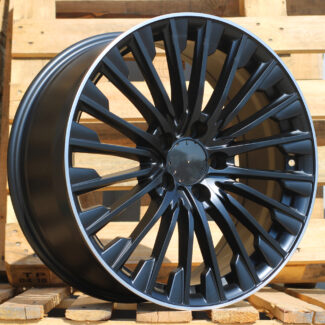 R18x8 5X112 ET 43 66.6 FBX132 Black Half Matt+Polished Lip (BLHMPL) For MER (Z5+K8) (HYBRID FORGED)