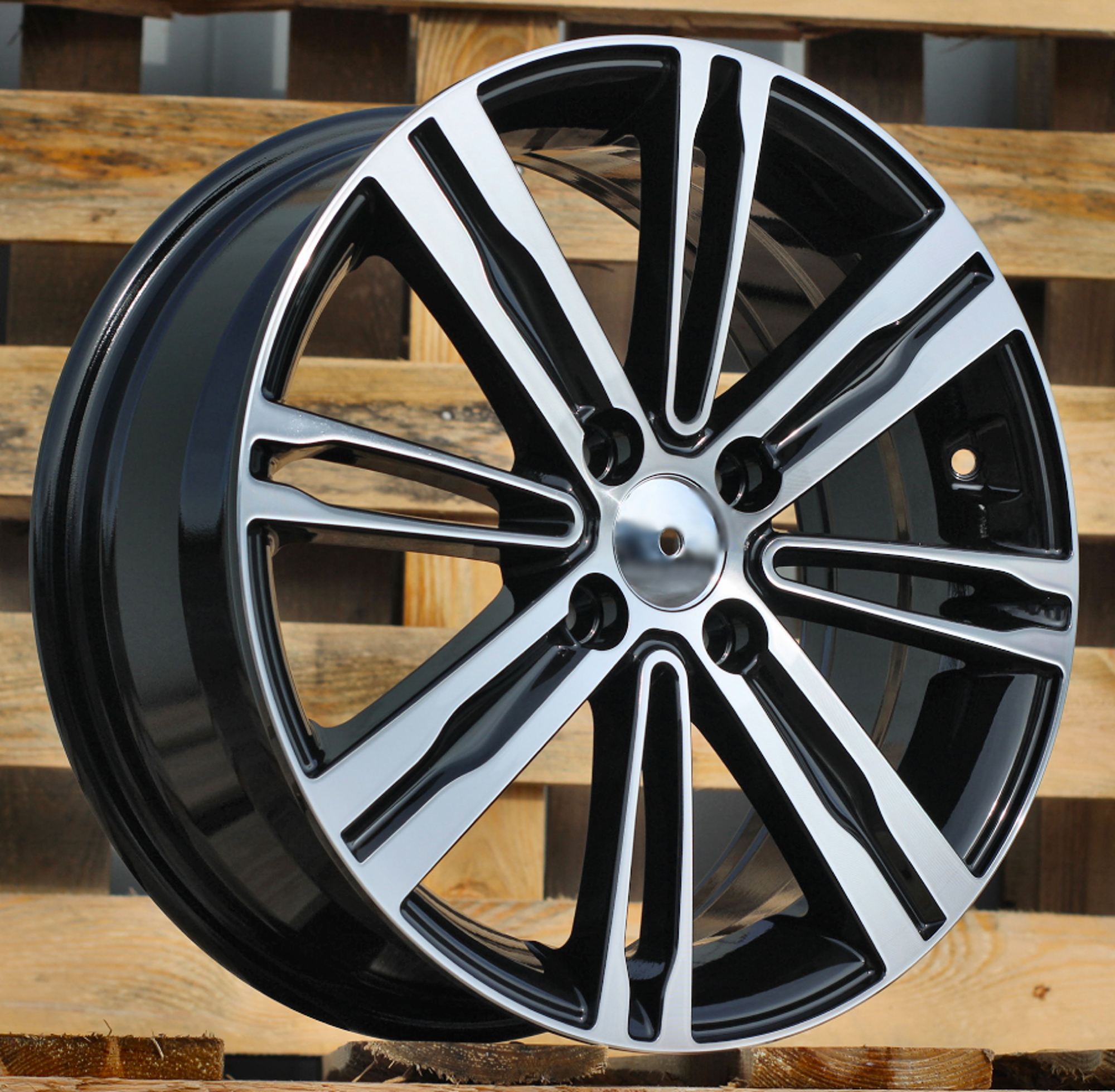 R15x6 4X100 ET 48 54.1 B5834 Black Polished (MB) For KIA (D1+P)