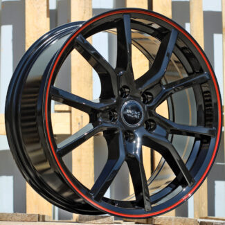R17x7 5X105 ET 40 56.6 B5253 Black+Red Line (BR) For RACIN