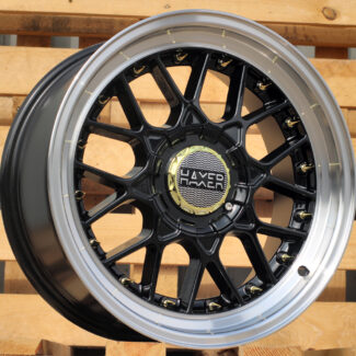R17x8 10X112/120 ET 30 74.1 L1880 (HX025) Black+Polished Lip (BLPL) For HAXER (P1)