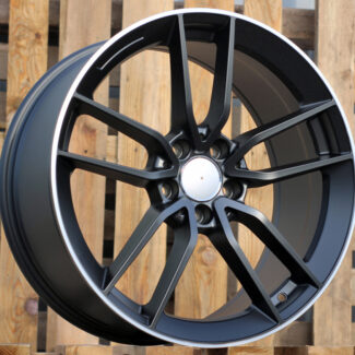 R19x8 5X112 ET 43 66.6 B5461 Black Half Matt+Polished Lip (BLHMPL) For MER (K4) (Rear+Front)