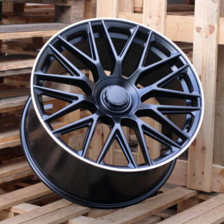 R18x8 5X112 ET 43 66.6 B1766 (IN1118) Black Half Matt+Polished Lip (BLHMPL) For MER (P2) (HYBRID FORGED)