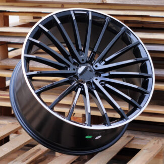 R21x10 5X112 ET 40 66.6 MR532 (BY1779) Black+Polished Lip (BLPL) For MER (Z2) (Rear+Front)