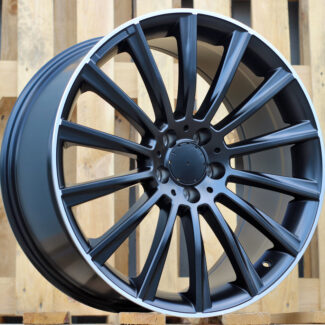 R18x7.5 5X112 ET 44 66.6 B1048 Black Half Matt+Polished Lip (BLHMPL) For MER (P+Z3)
