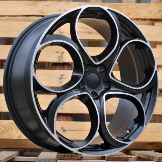 R19x8 5X110 ET 37 65.1 L2387 Black Polished Half Matt (MBHM) For ALFA (P1)