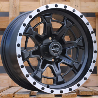 R17x9 5X127 ET M6 78.1 B5995 Black Half Matt+Polished Lip (BLHMPL) For 4X4 (R+P)