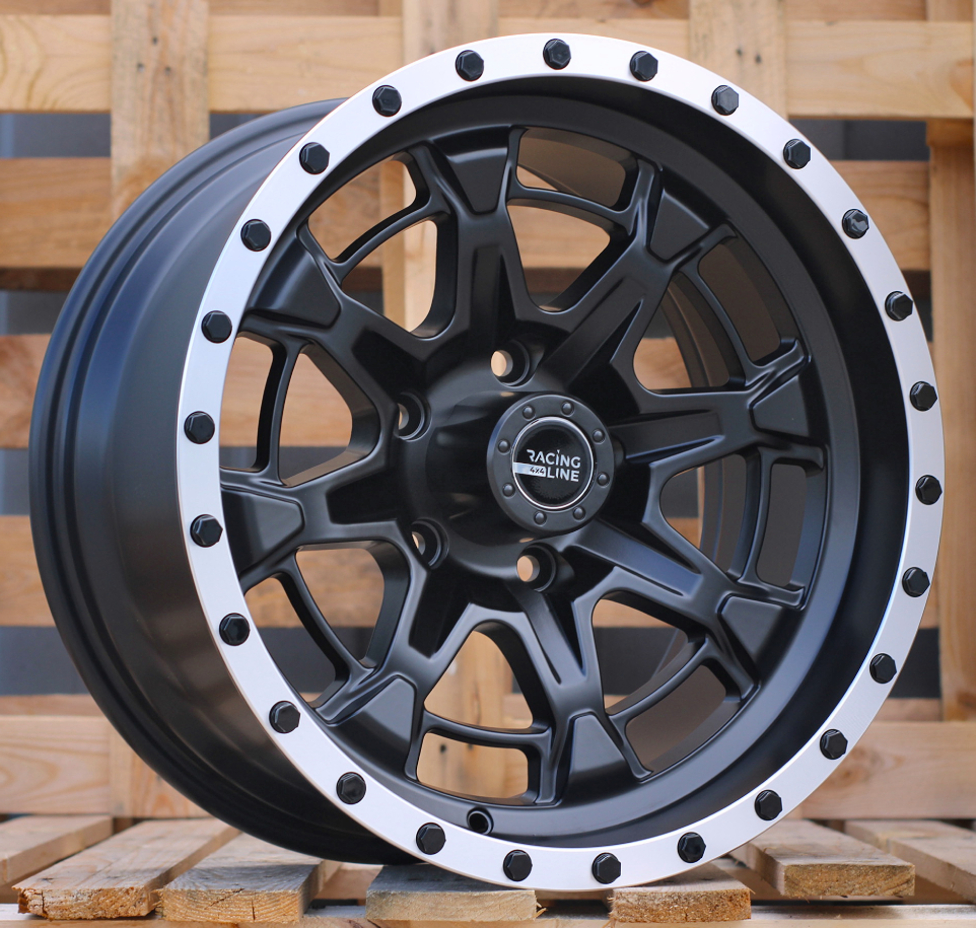 R17x9 5X127 ET M6 78.1 B5995 Black Half Matt+Polished Lip (BLHMPL) For 4X4 (R+P)