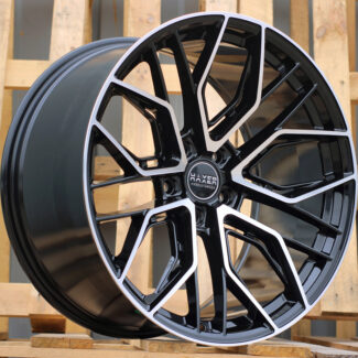 R22x9 5X112 ET 30 66.5 HX015F (3S5981) Black Polished (MB) For HAXER (P2) (HYBRID FORGED)