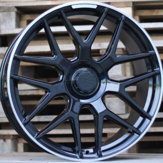 R20x8.5 5X112 ET 53 66.6 FE115 Black+Polished Lip (BLPL) For MER (P)