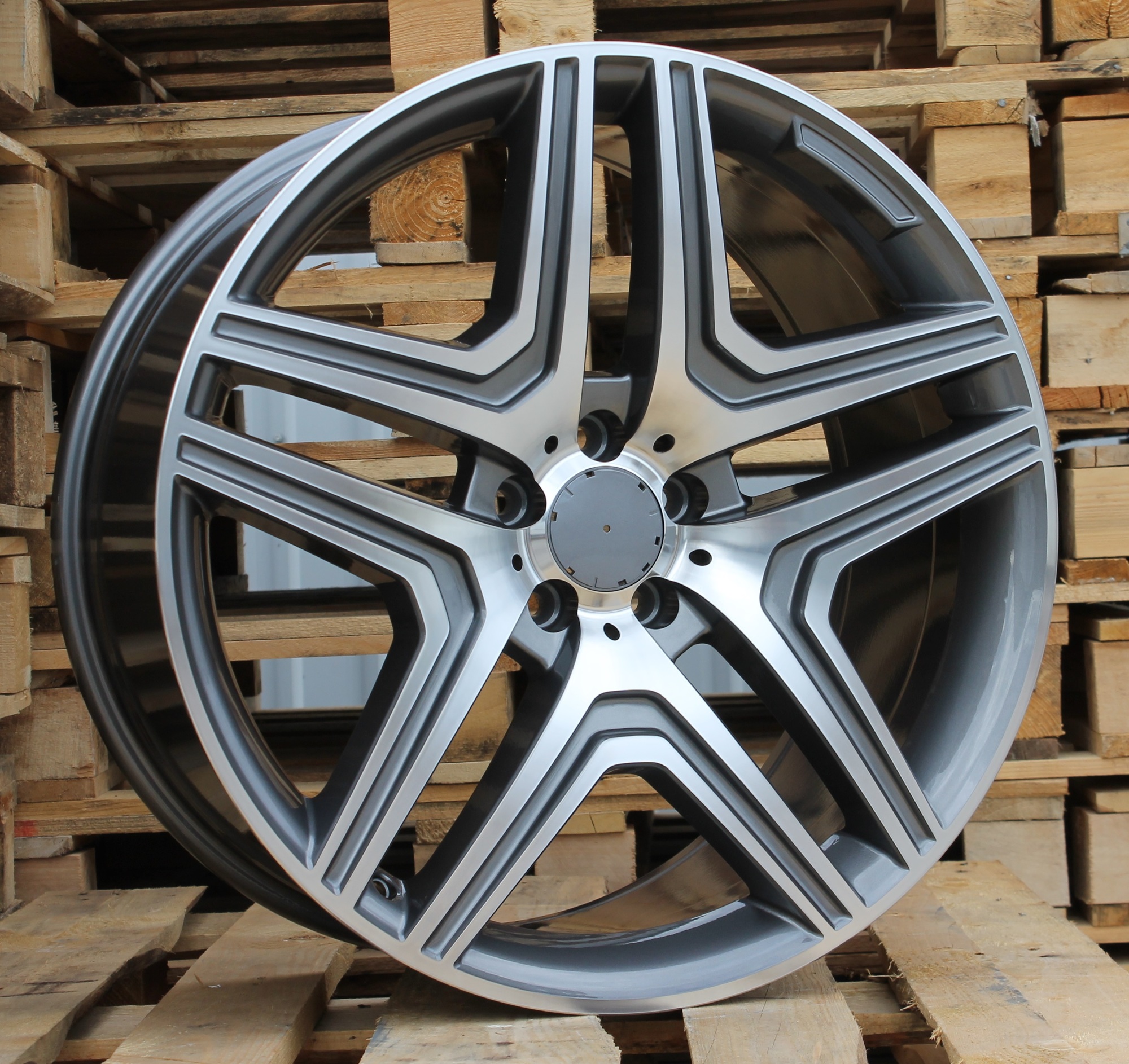 R16x7.5 5X112 ET 38 66.6 BK206 Grey Polished (MG) For MER