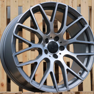 R20x8.5 5X112 ET 35 66.5 AT967 (IN0186) Grey Polished (MG) For MER (K7) (BRABUS Style Rear+Front)