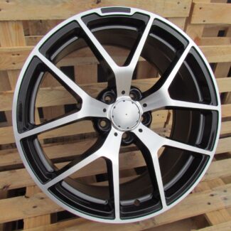R20x8.5 5X112 ET 40 66.6 BK933 Black Polished (MB) For MER (K4) (Rear+Front)