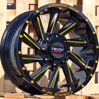 R18x9 12X130/139 ET 0 106.1 B1323 Black Polished Gold Milling (MBYM) For 4X4 (K3)