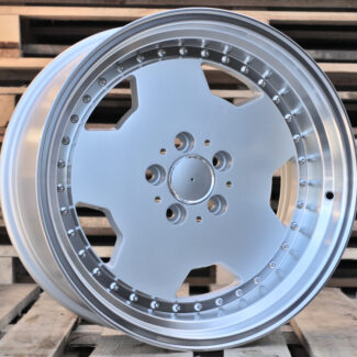R17x8 5X112 ET 25 66.6 B5852 (BY1781) Silver+Polished Lip (SP) For MER (Z1) (MONOBLOCK Style)