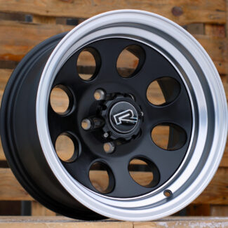 R15x8 5X114.3 ET M20 83.1 XF171 Black Half Matt+Polished Lip (BLHMPL) For 4X4 (R)