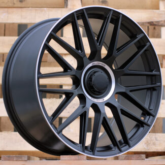 R21x9 5X112 ET 30 66.6 Y0207 Black Half Matt+Polished Lip (BLHMPL) For MER (K4) (Rear+Front)