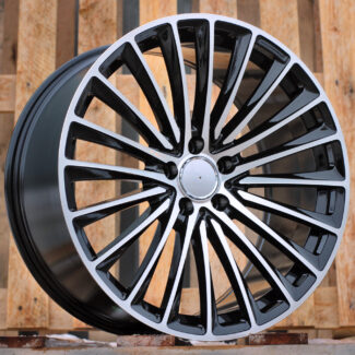 R20x8.5 5X112 ET 40 66.6 Y5909B Black Polished (MB) For MER (K4) (Rear+Front)