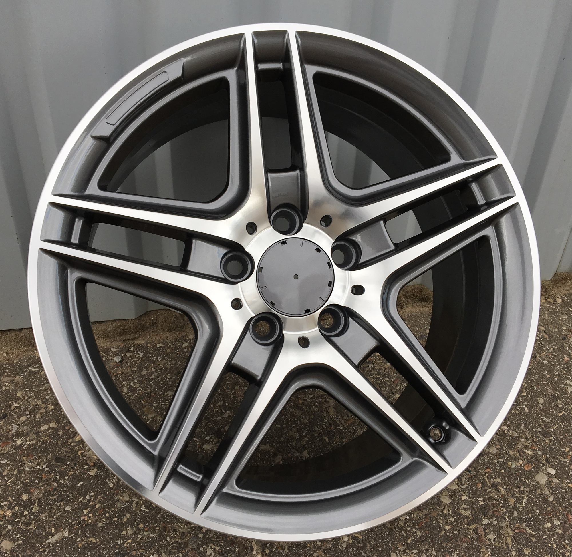 R17x7.5 5X112 ET 45 66.6 SSA02 Grey Polished (MG) For MER