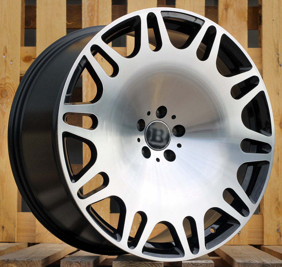 R22x10.5 5X112 ET 38 66.6 XE629 Black Polished (MB) For MER (P1+K4) (HYBRID FORGED New BRABUS (Front+Rear)
