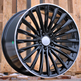 R20x9.5 5X112 ET 35.5 66.6 Y5909B Black+Polished Lip (BLPL) For MER (K4+P2+P) (Rear+Front)