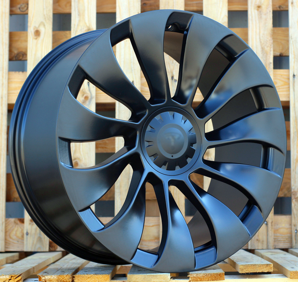 R18x8.5 5X114.3 ET 40 64.1 YS214 Black Half Matt (BLHM) For TESLA (K4+P) (HYBRID FORGED (Model 3)