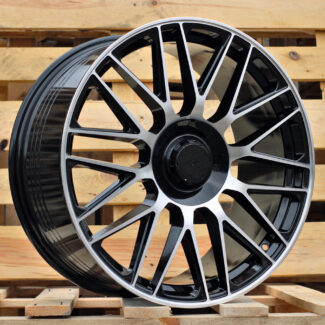 R20x8.5 5X112 ET 40 66.6 Y0207 (FBX161) Black Polished (MB) For MER (K4) (HYBRID FORGED Rear+Front)