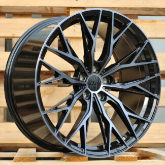 R20x8.5 5X112 ET 25 66.6 HX042 (IN0387) Black+Tinted Face (BLTF) For HAXER (K7+Z6) (Front+Rear)