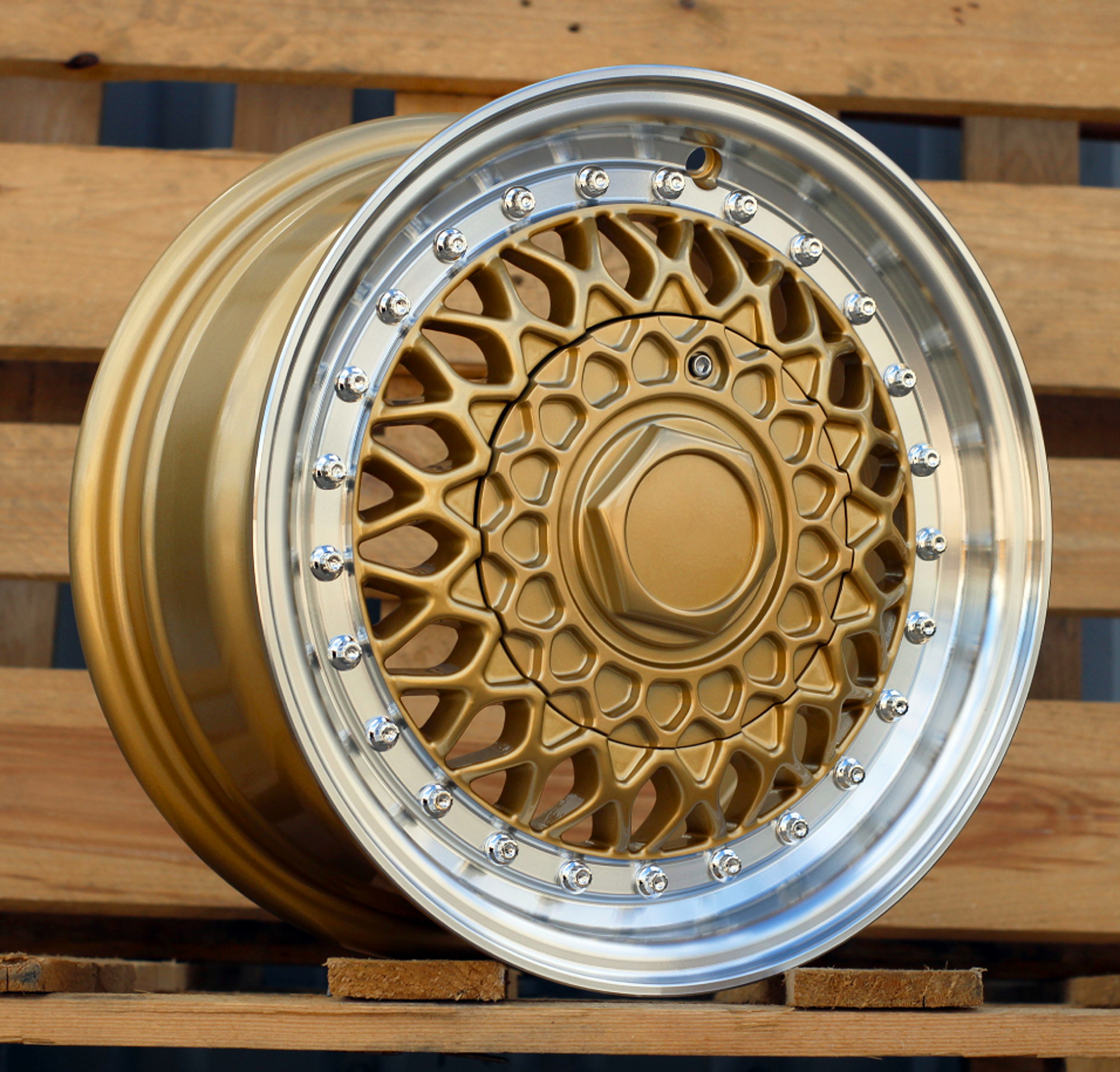 R13x6 8X100/108 ET 30 67.1 BY479 (LU247) Bronze+Polished Lip (YYPL) For RACIN (R) (BBS Style)