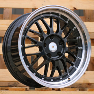 R17x7.5 5X120 ET 34 72.6 A1025 Black+Polished Lip (BLPL) For RACIN (P) (BBS Style)