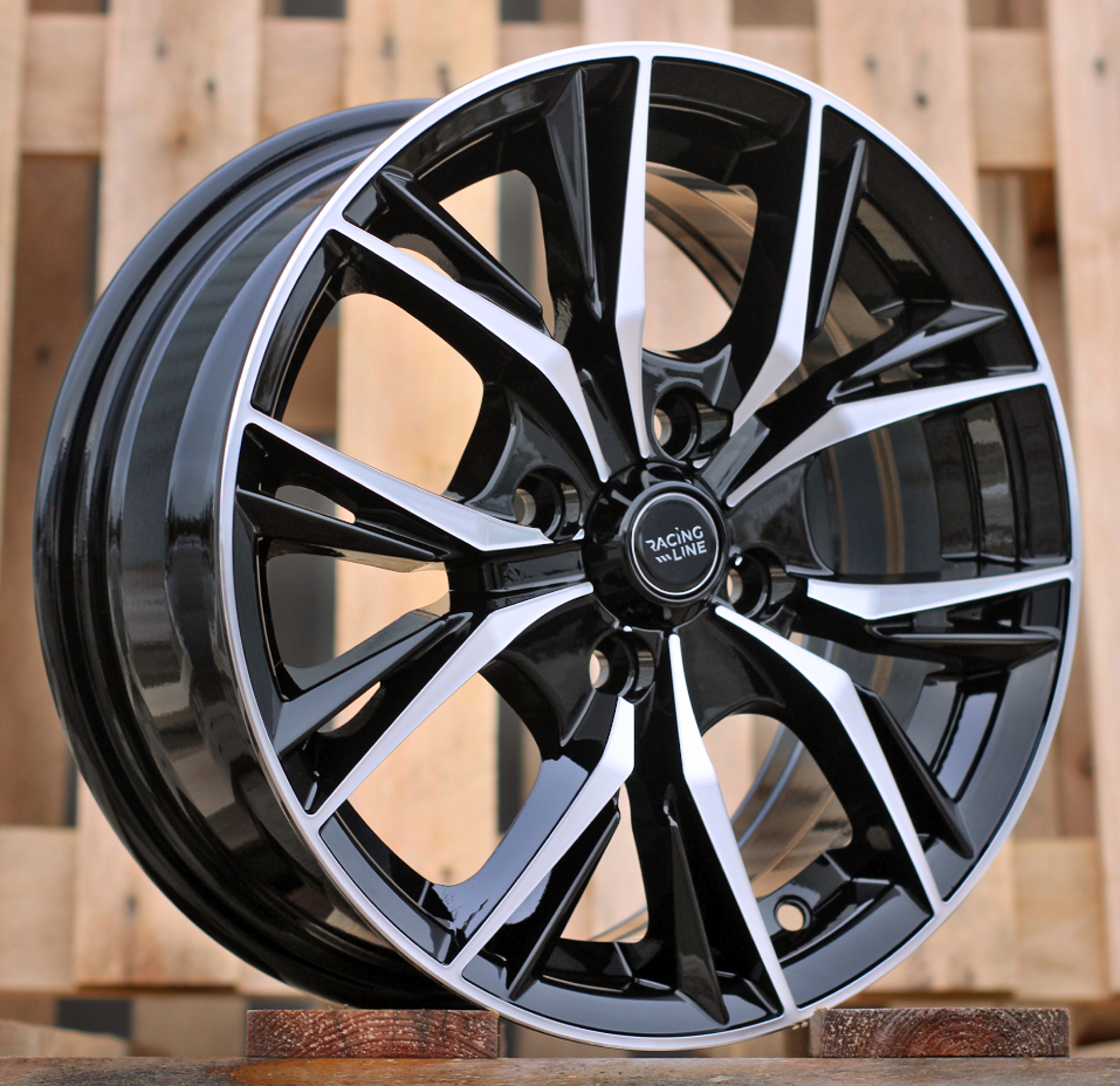 R14x6 4X100 ET 40 60.1 B5400 Black Polished (MB) For RACIN (R)