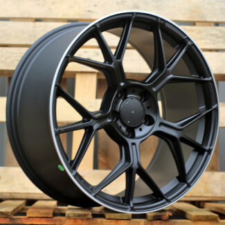 R18x8 5X112 ET 35 66.5 FBX120 (F8717) Black Matt+Polished Lip (BMPL) For MER (K3) (Rear+Front)