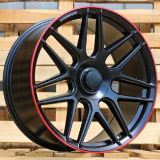 R22x10 5X130 ET 35 84.1 B5318 (IN7040) Black Matt+Red Lip (BMRL) For MER (P2)