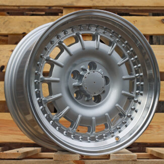 R17x8 5X112 ET 30 66.6 B1855 Silver+Polished Lip (SP) For MER (Z6) (Rear+Front)