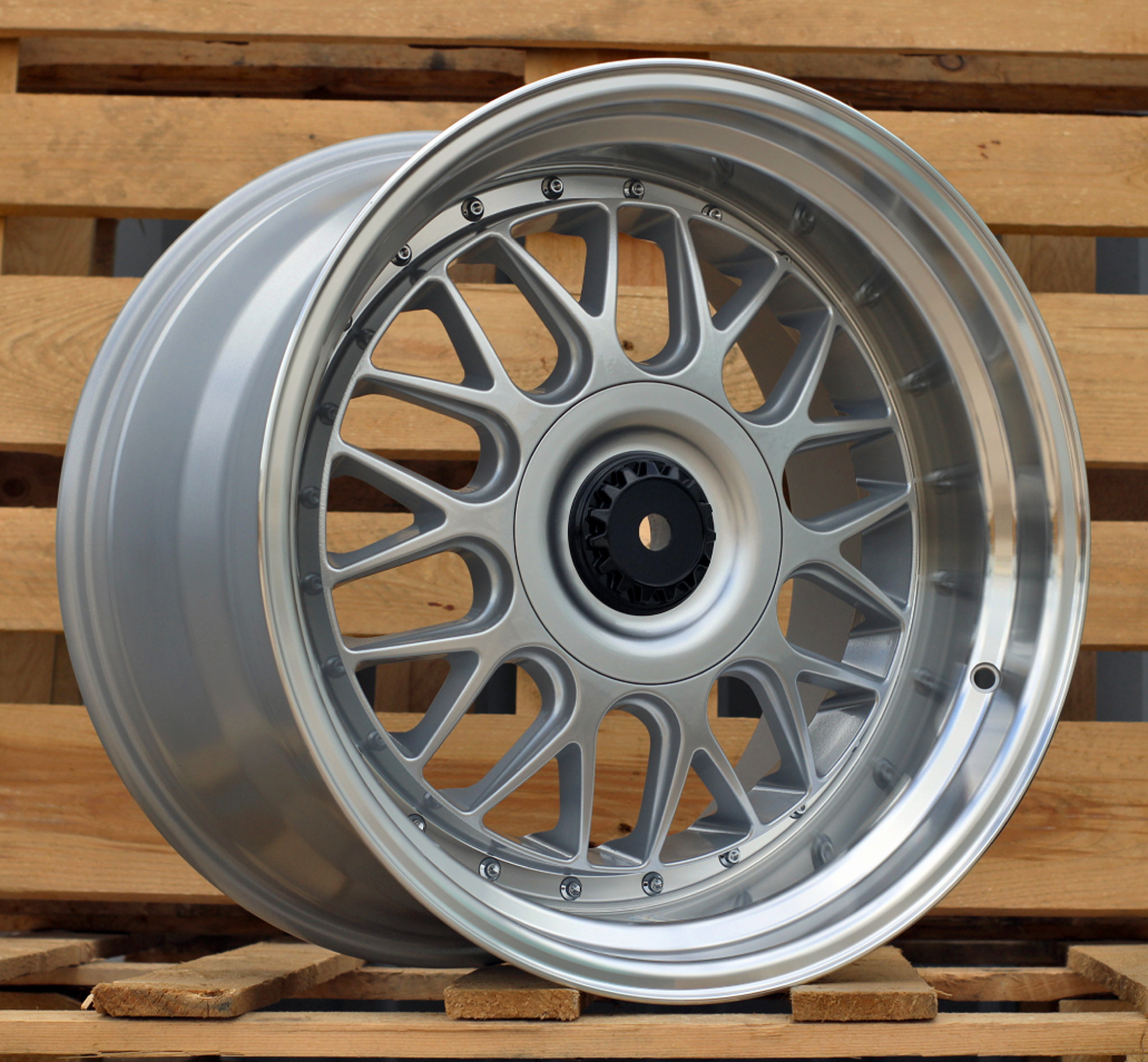 R18x11 5X120 ET 25 74.1 XE244 Silver+Polished Lip (SP) For BMW (K4) (BBS Style Front+Rear)