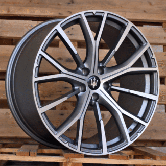 R21x9 5X114.3 ET 35 67.1 FB1573 Grey Polished Matt (MGM) For MASER (K7) (FORGED Maserati (Rear+Front)