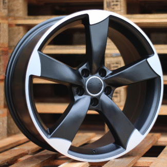 R18x8.5 5X112 ET 45 66.5 BK217 (BY939) Black Polished Half Matt (MBHM) For AUD (P+P1+K7)