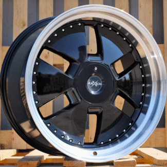 R20x9 5X112 ET 40 66.6 AT674 (LU1831) Black+Polished Lip (BLPL) For MER (K3) (MONOBLOCK Style Rear+Front)