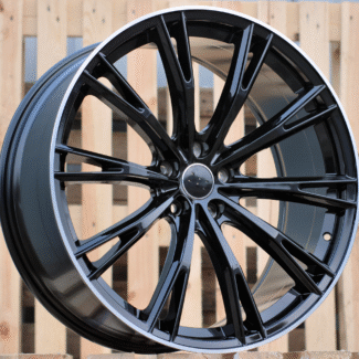 R20x9 5X112 ET 23 66.5 H5060 (F016) Black+Polished Lip (BLPL) For AUD (K4) (HYBRID FORGED)