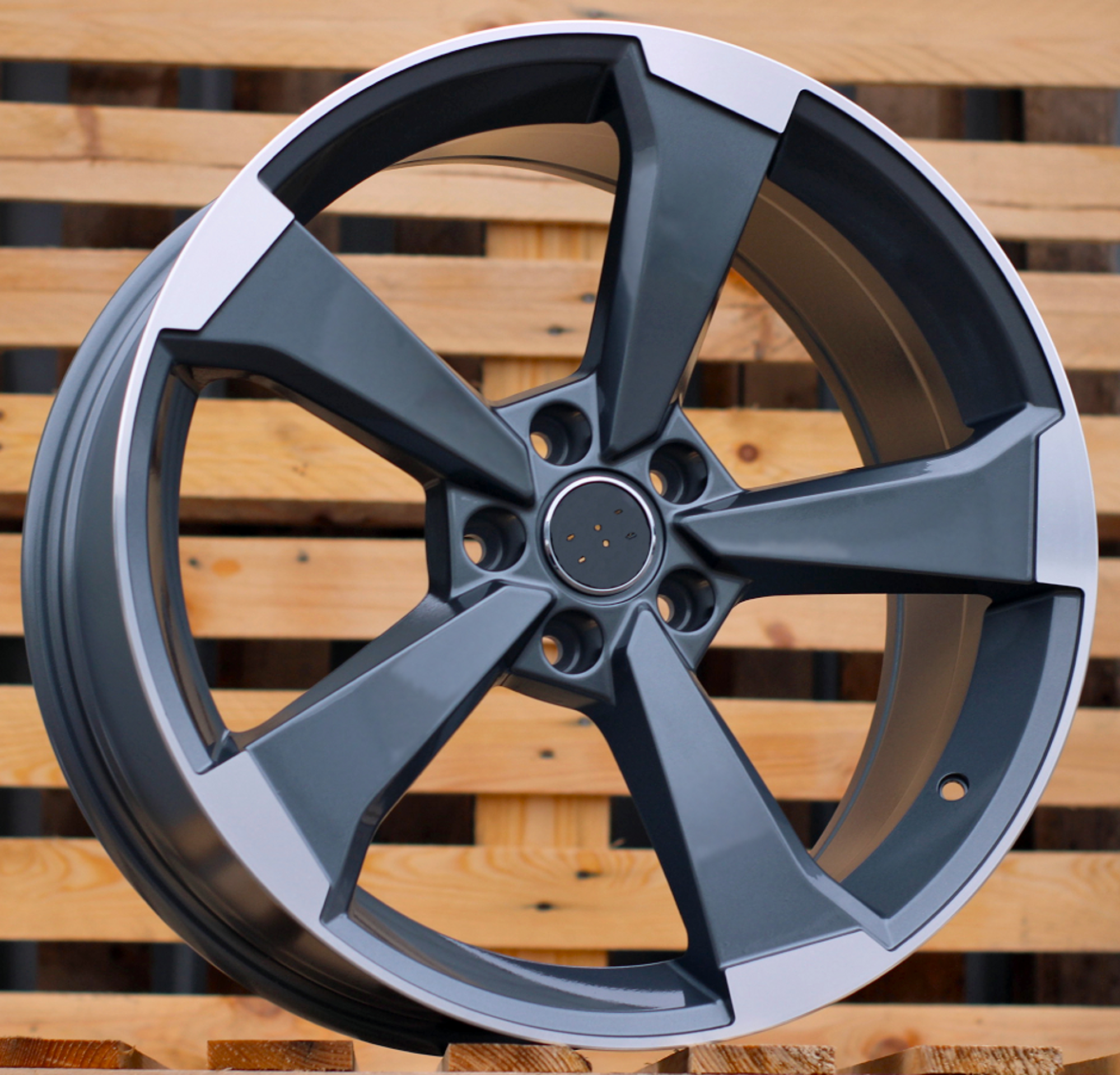 R19x8.5 5X112 ET 32 66.5 XE351 (BK5589) Grey Polished (MG) For AUD (K4)