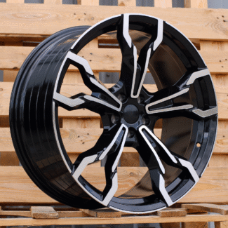 R20x8 5X112 ET 27 66.6 YF5596 Black Polished (MB) For BMW (Z6) (X3) HYBRID FORGED Rear+Front)
