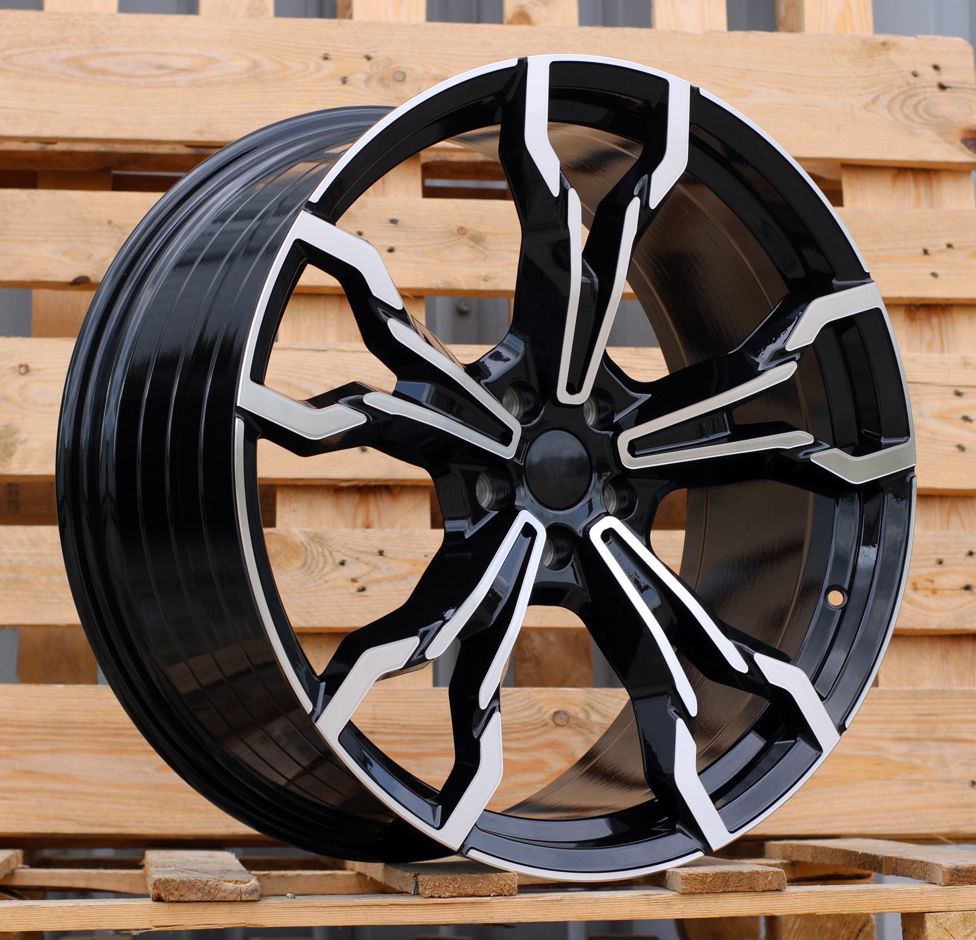 R21x9.5 5X112 ET 43 66.6 YF5596 Black Polished (MB) For BMW (P2) (X3 HYBRID FORGED Front+Rear)